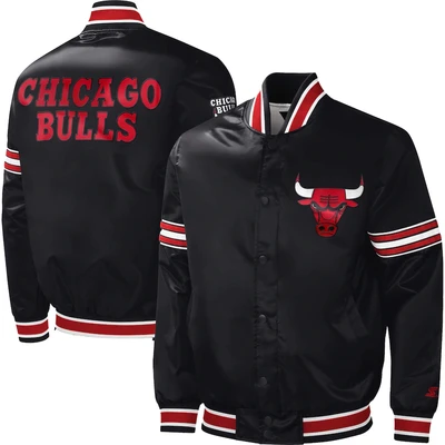 Chicago Bulls Men's Starter Slider Satin Full-Snap Varsity Jacket