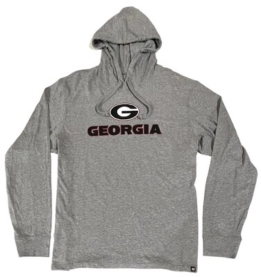 Georgia Bulldogs Slate Grey Men's 47 Brand Lightweight Hoodie