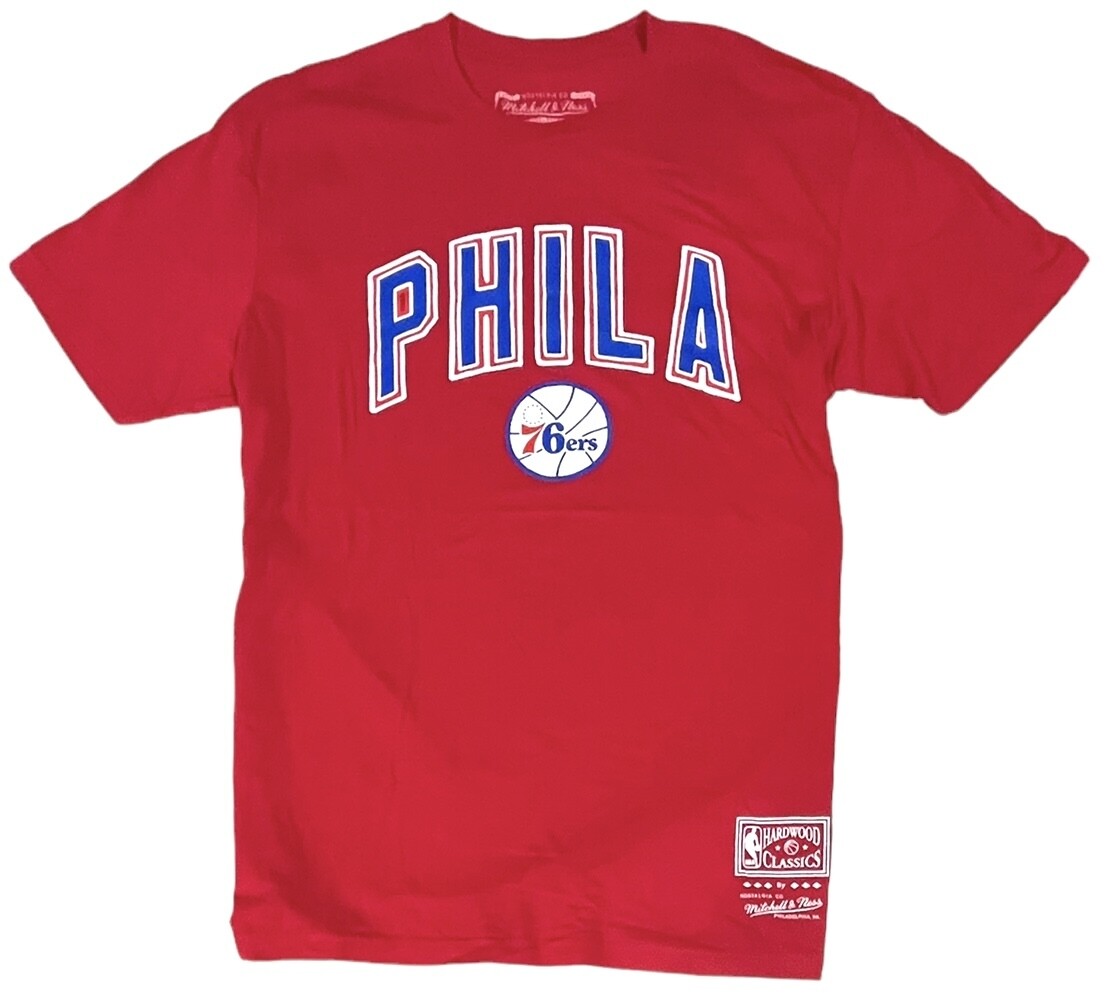 Philadelphia 76ers Men's Red Mitchell & Ness T-Shirt, Size: Large