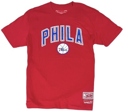 Philadelphia 76ers Men's Red Mitchell & Ness T-Shirt