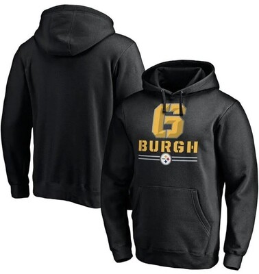 Pittsburgh Steelers Men's Black Sweep Fanatics “6 BURGH” Hoodie