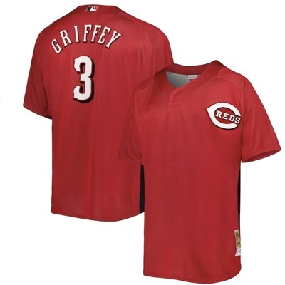 Cincinnati Reds Ken Griffey Jr. 2007 Men’s Red Mitchell & Ness BP Jersey