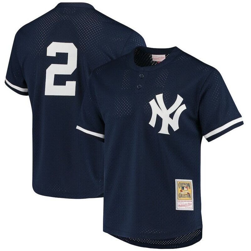 New York Yankees Derek Jeter 1995 Men's Blue Mitchell & Ness Mesh Jersey