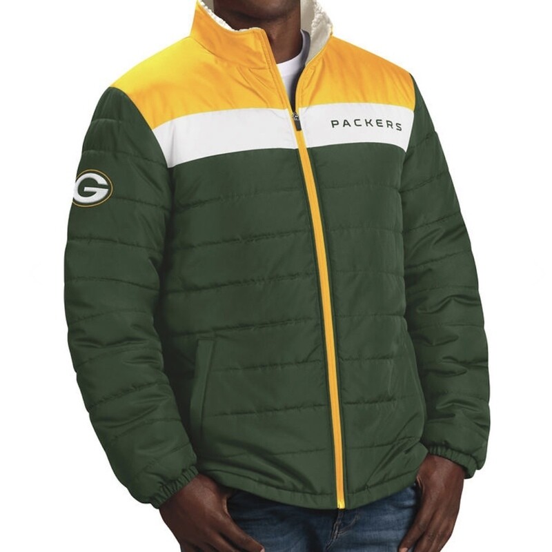 Green Bay Packers Men's Polyfilled Sherpa Jacket Green Bay Packers Men's Polyfilled Sherpa Jacket