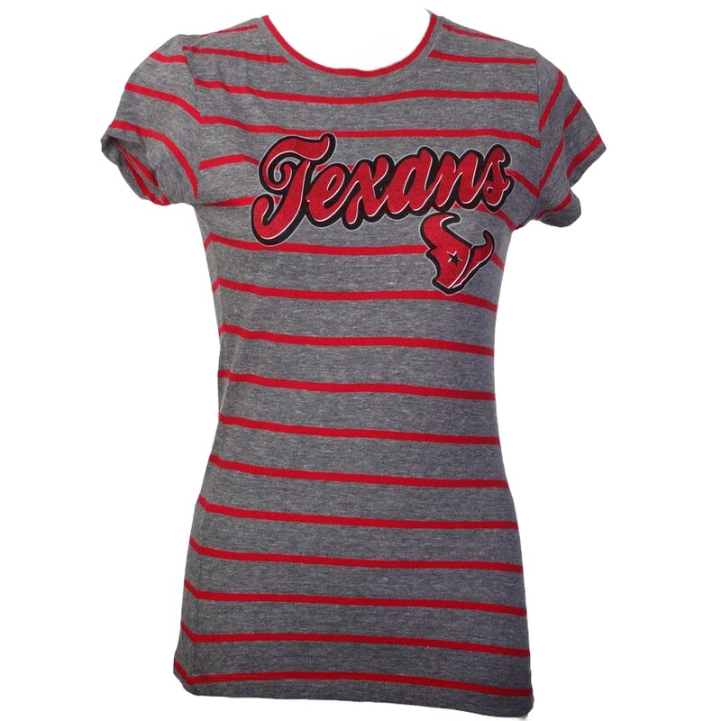 Houston Texans Women's Short Sleeve Striped Tri-Blend Crew Shirt