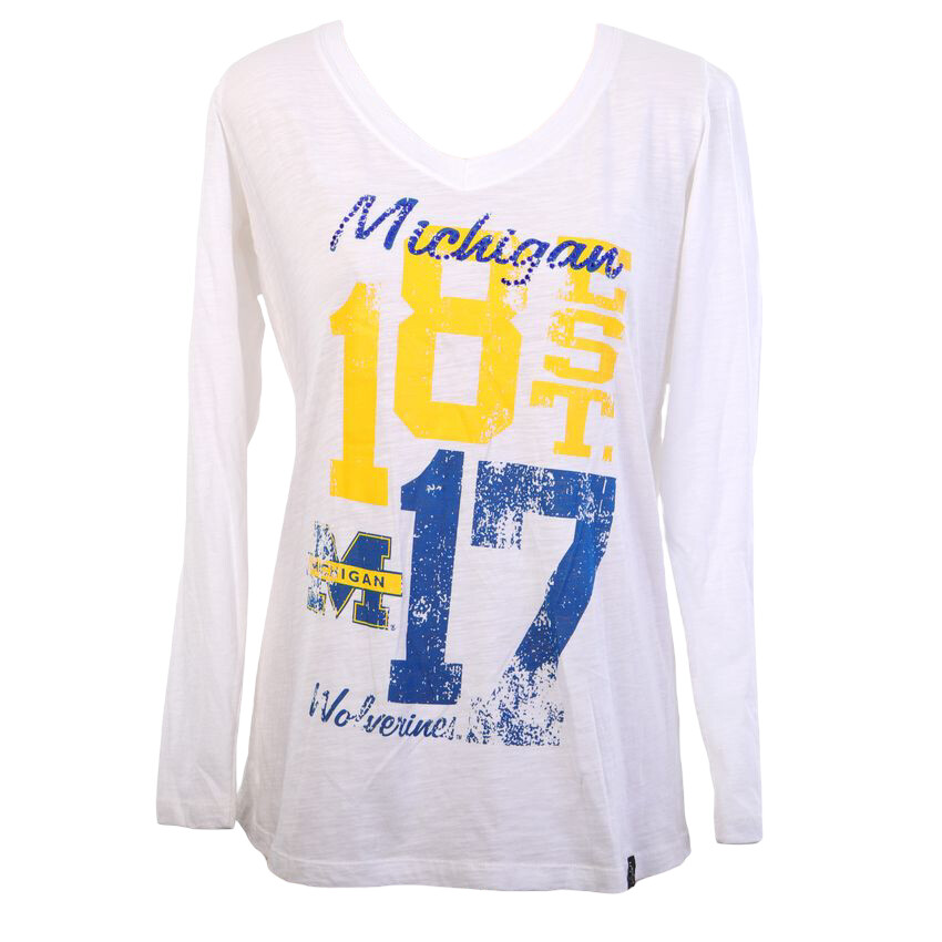 Michigan Wolverines Women’s Long Sleeve V-Neck Shirt