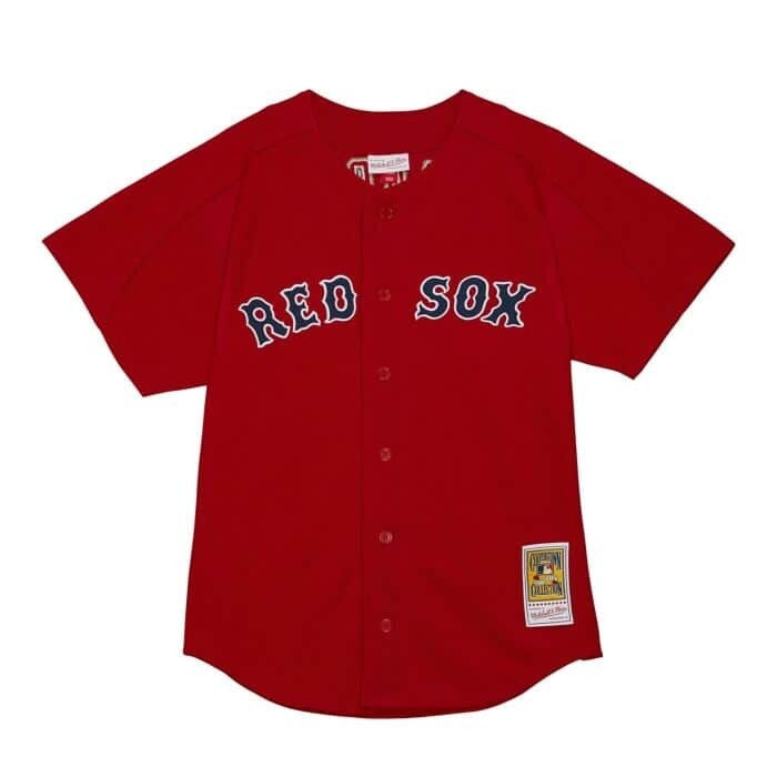 Boston Red Sox Nomar Garciaparra 2004 Men's Red Mitchell & Ness Mesh Full Button Up Jersey