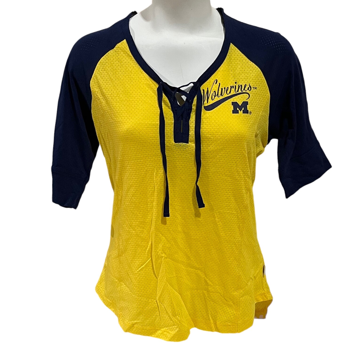 Michigan Wolverines Women's Touch by Alyssa Milano Short Sleeve Mesh T-Shirt