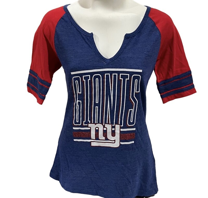 New York Giants Women's Majestic V-Neck T-Shirt