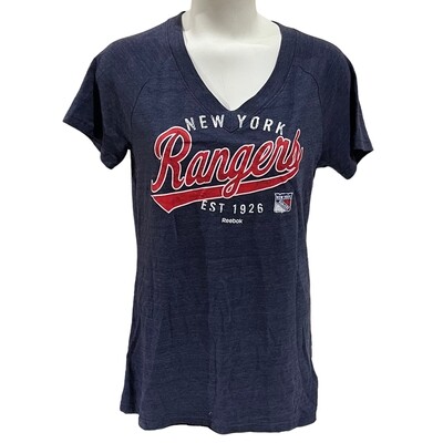 New York Rangers Women's Reebok V-Neck T-Shirt