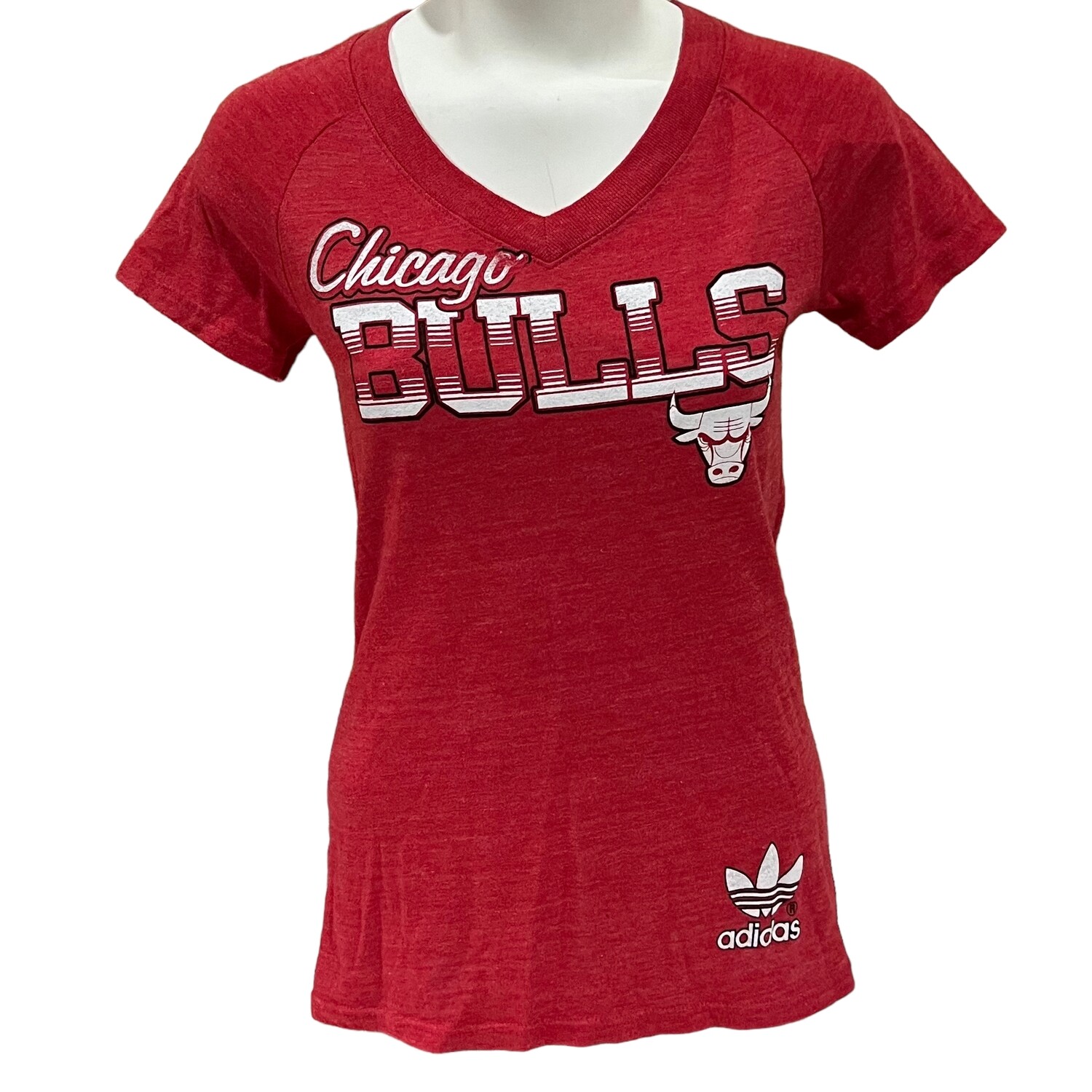 Chicago Bulls Red Women's Adidas 4her Heathered T-Shirt