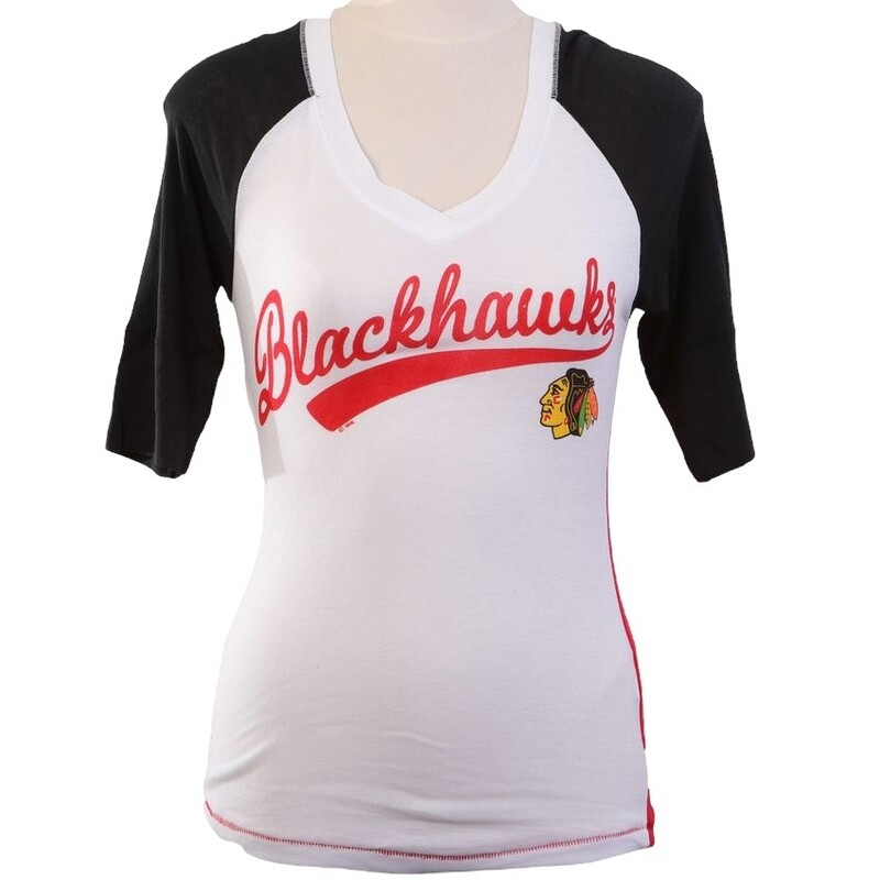 Chicago Blackhawks Women’s Touch by Alyssa Milano 3/4  Sleeve Shirt Chicago Blackhawks Women’s Touch by Alyssa Milano 3/4  Sleeve Shirt