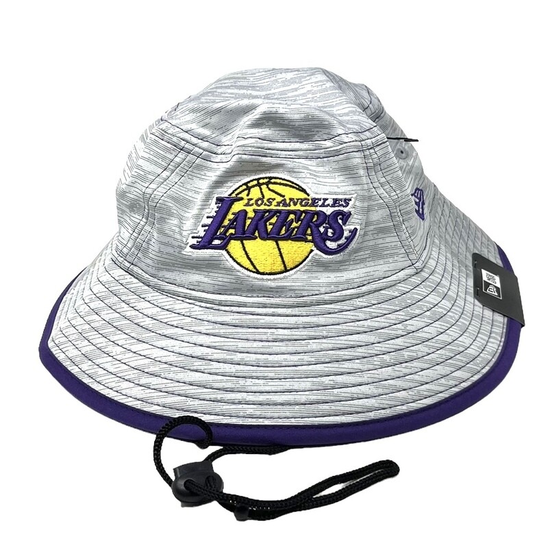Los Angeles Lakers New Era Gray Game Bucket Hat