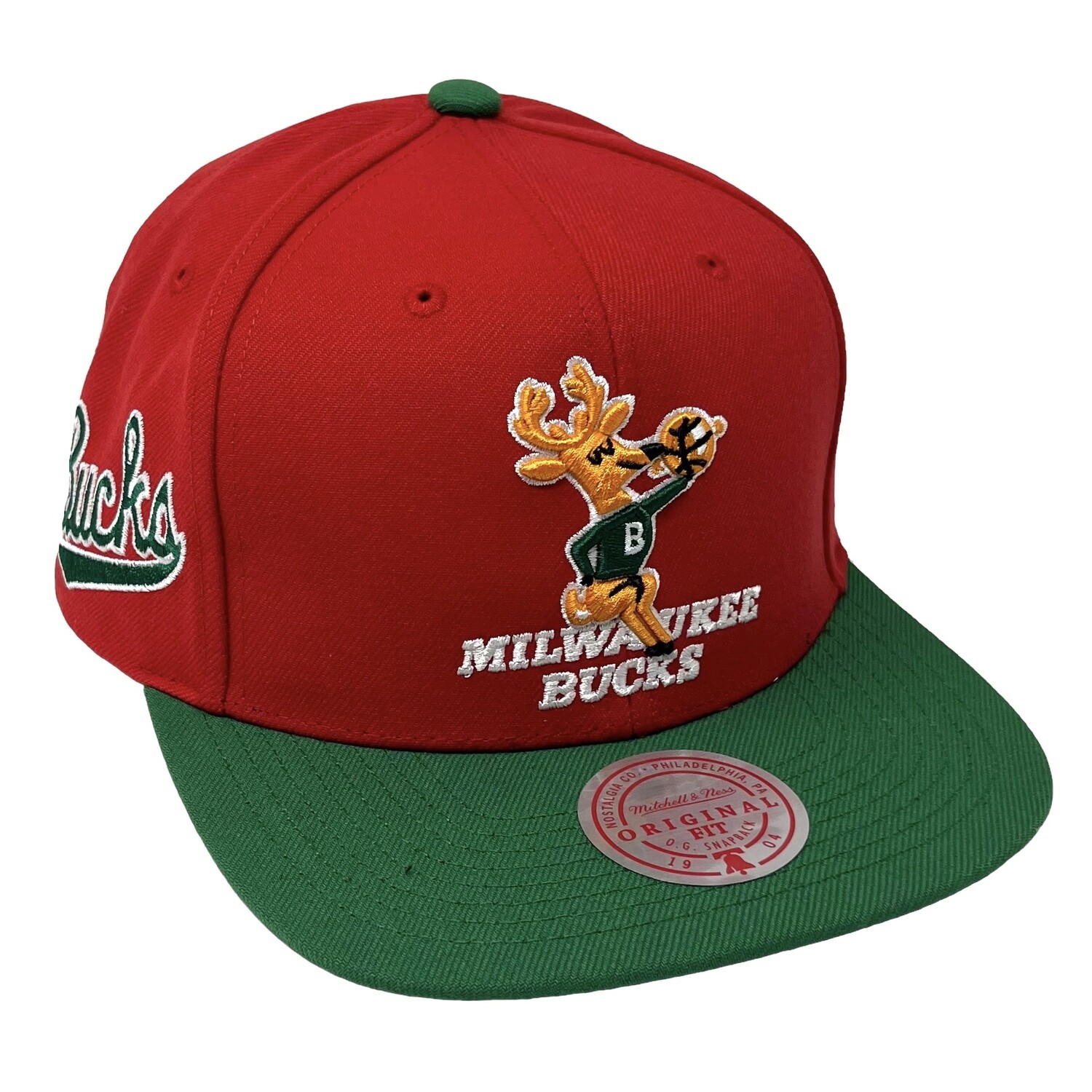 Milwaukee Bucks Cream Mitchell & Ness Core Snapback Hat