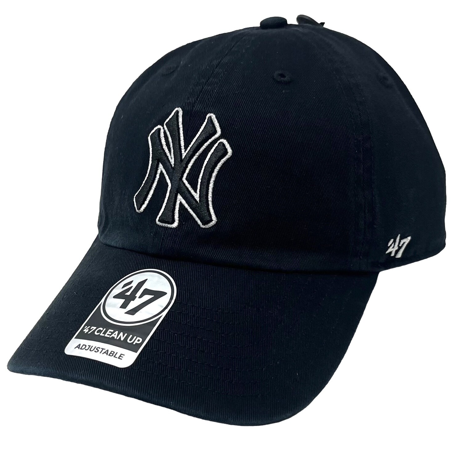 New York Yankees Men's Black 47 Brand Clean Up Adjustable Hat