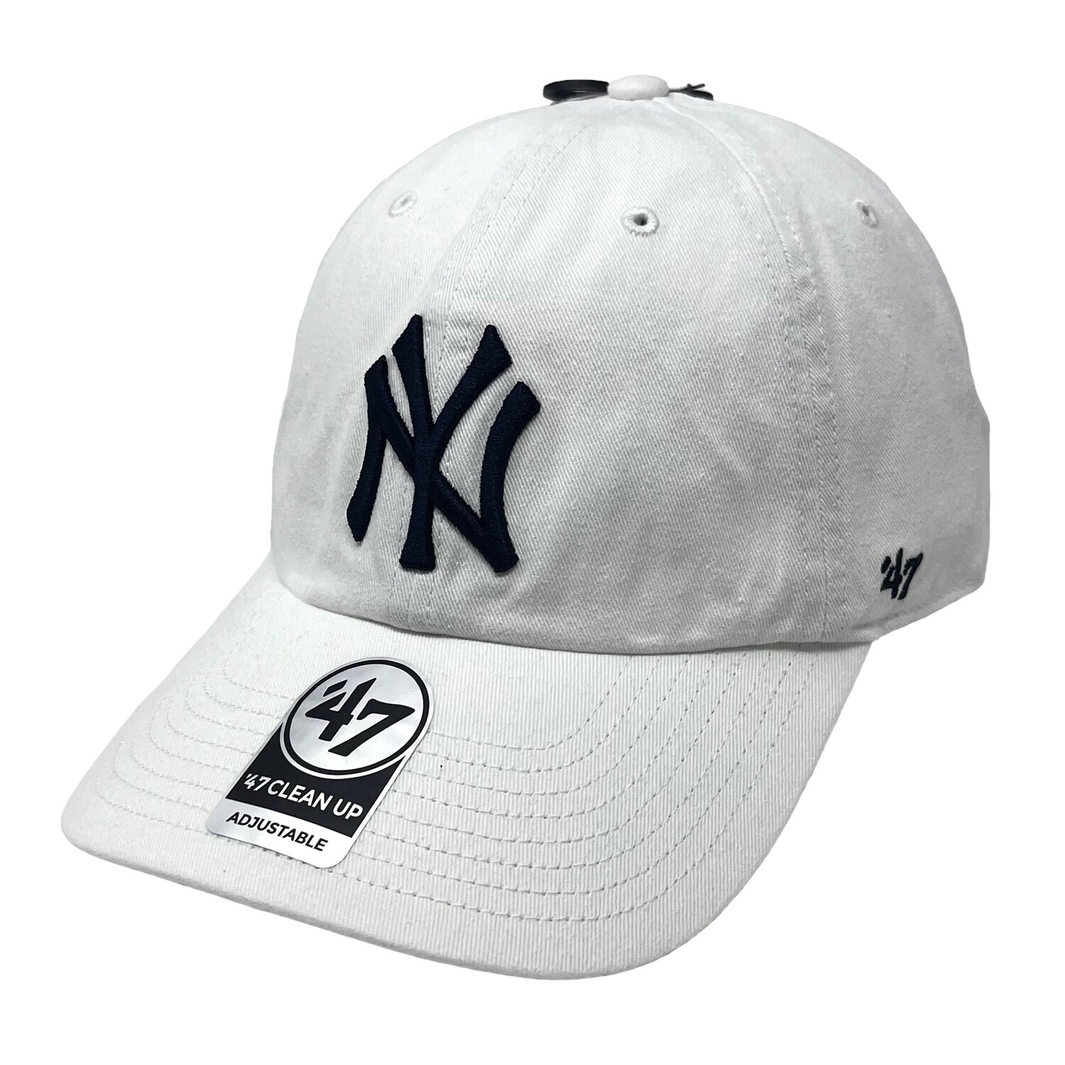 New York Yankees Men’s White 47 Brand Clean Up Adjustable Hat