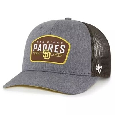 San Diego Padres Men's Charcoal 47 Trucker Adjustable Hat San Diego Padres Men's Charcoal 47 Trucker Adjustable Hat