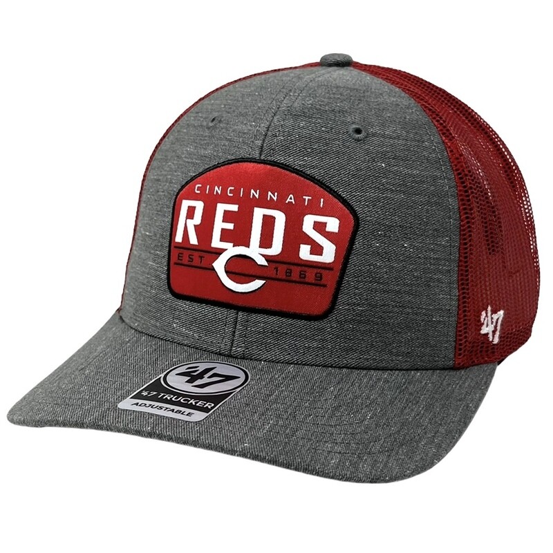 Cincinnati Reds Men's Charcoal 47 Trucker Adjustable Hat