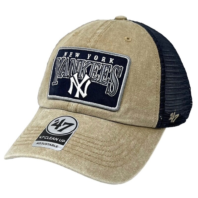 New York Yankees Men’s Khaki 47 Brand Clean Up Adjustable Hat New York Yankees Men’s Khaki 47 Brand Clean Up Adjustable Hat