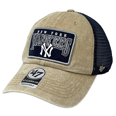 New York Yankees Men’s Khaki 47 Brand Clean Up Adjustable Hat