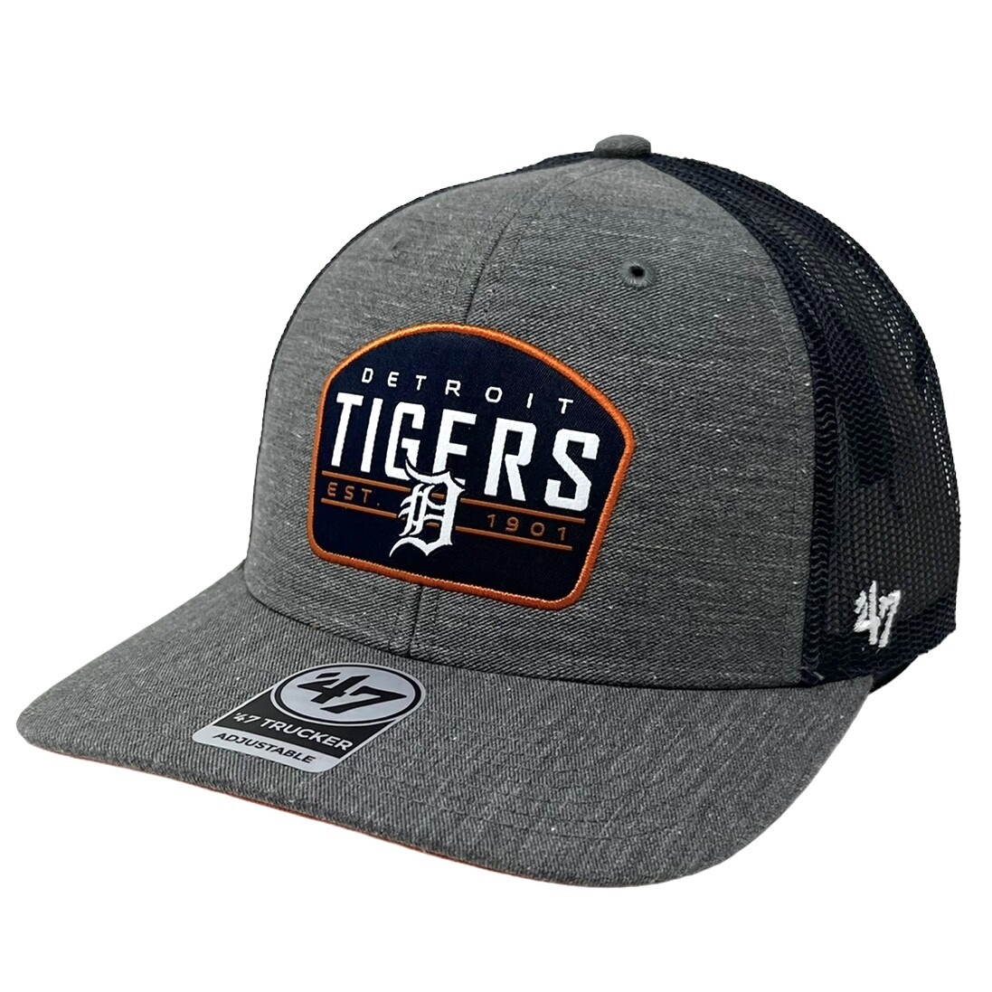 Detroit Tigers Men's Charcoal 47 Trucker Adjustable Hat