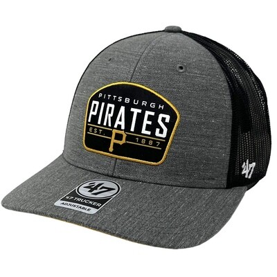 Pittsburgh Pirates Men's Charcoal 47 Trucker Adjustable Hat Pittsburgh Pirates Men's Charcoal 47 Trucker Adjustable Hat