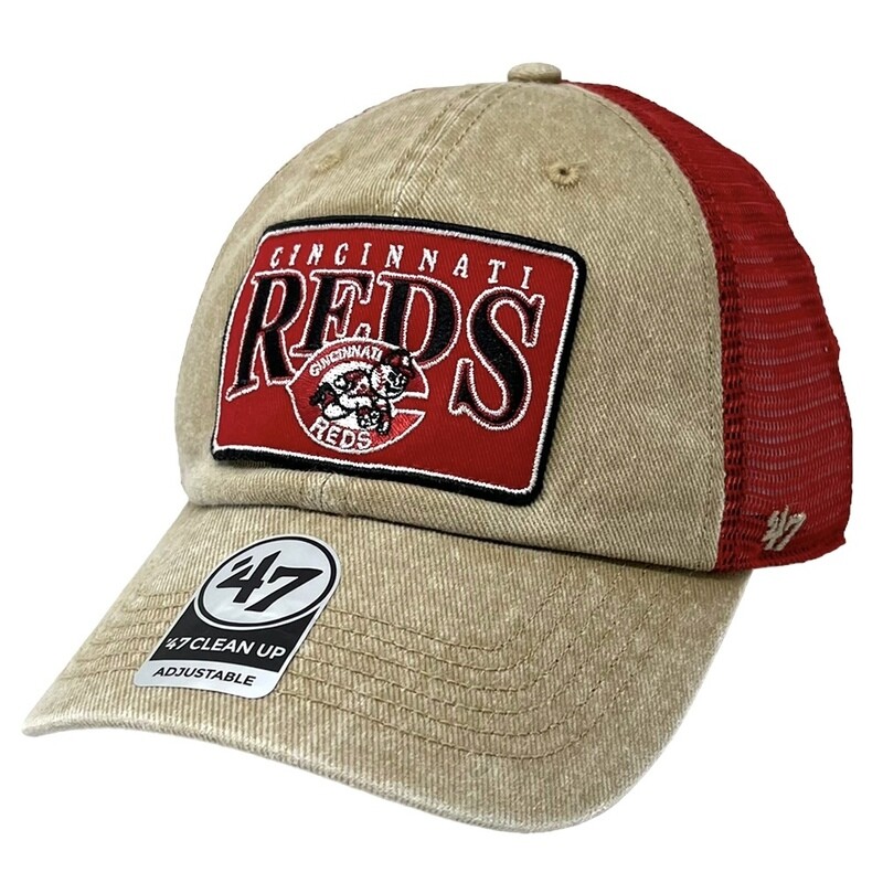 Cincinnati Reds Men’s Khaki 47 Brand Clean Up Adjustable Hat