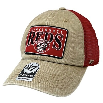 Cincinnati Reds Men’s Khaki 47 Brand Clean Up Adjustable Hat