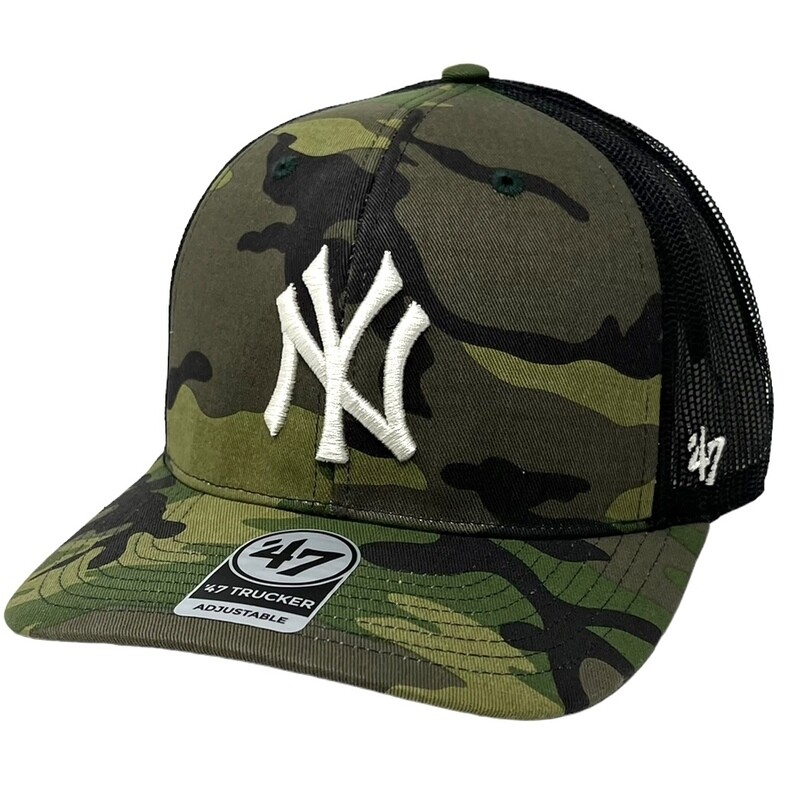 New York Yankees Men's Camo 47 Trucker Adjustable Hat