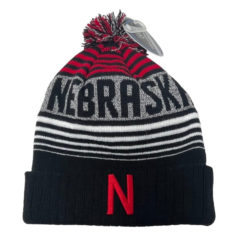 Nebraska Cornhuskers Men's Top of the World Pom Knit Hat