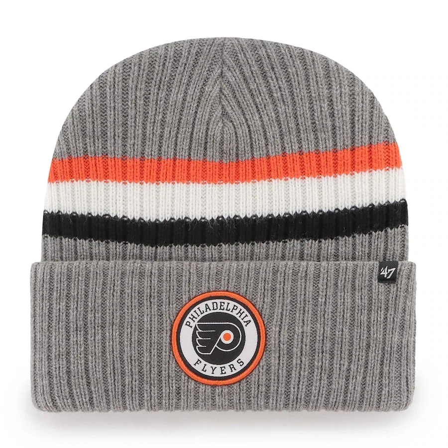 Philadelphia Flyers Men's Charcoal Highline 47 Brand Cuff Pom Knit Hat