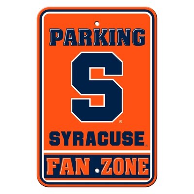 Syracuse Orange Parking Fan Zone 12"x 18" Plastic Sign
