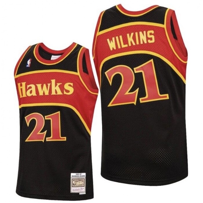 Atlanta Hawks Dominique Wilkins Black 1986-87 Mitchell & Ness Men's Reload Swingman Jersey