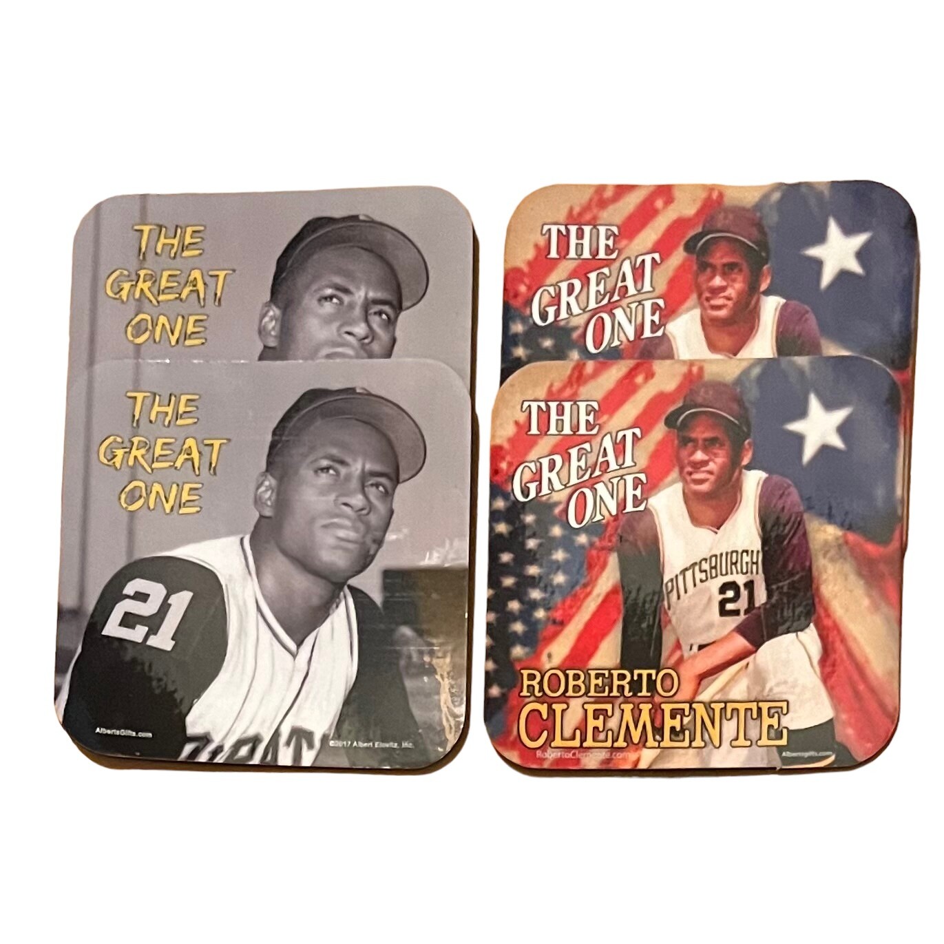 Pittsburgh Pirates Roberto Clemente Coaster Set 4 Pack