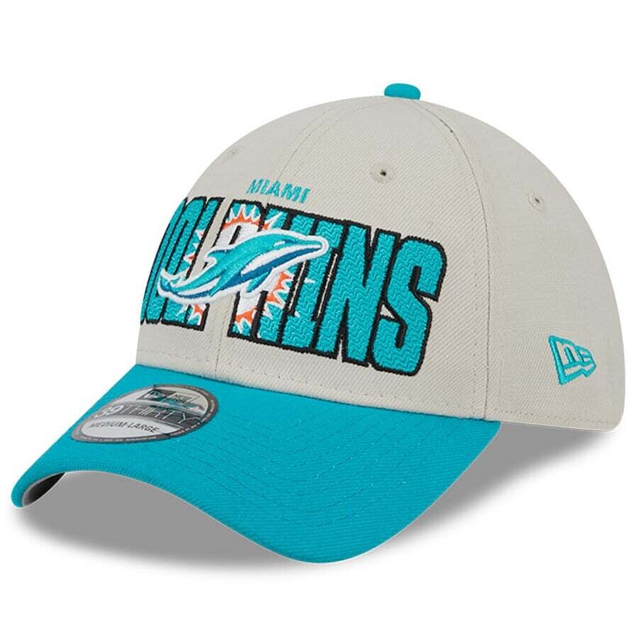 Miami Dolphins Men’s New Era Stone 2023 NFL Draft 39THIRTY Flex Hat