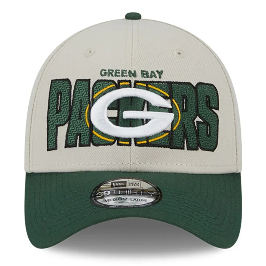 New Era Men s Stone Green Green Bay Packers 2023 NFL Draft 39THIRTY Flex Hat Stone Green