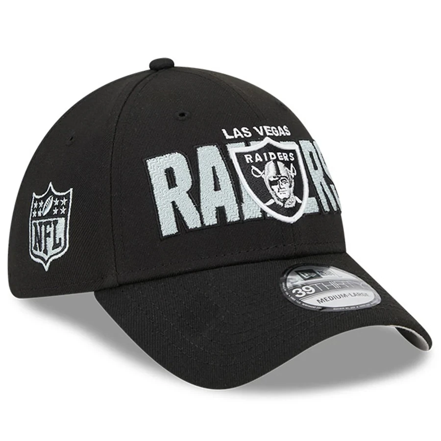 Las Vegas Raiders Men’s New Era Black 2023 NFL Draft 39THIRTY Flex Hat