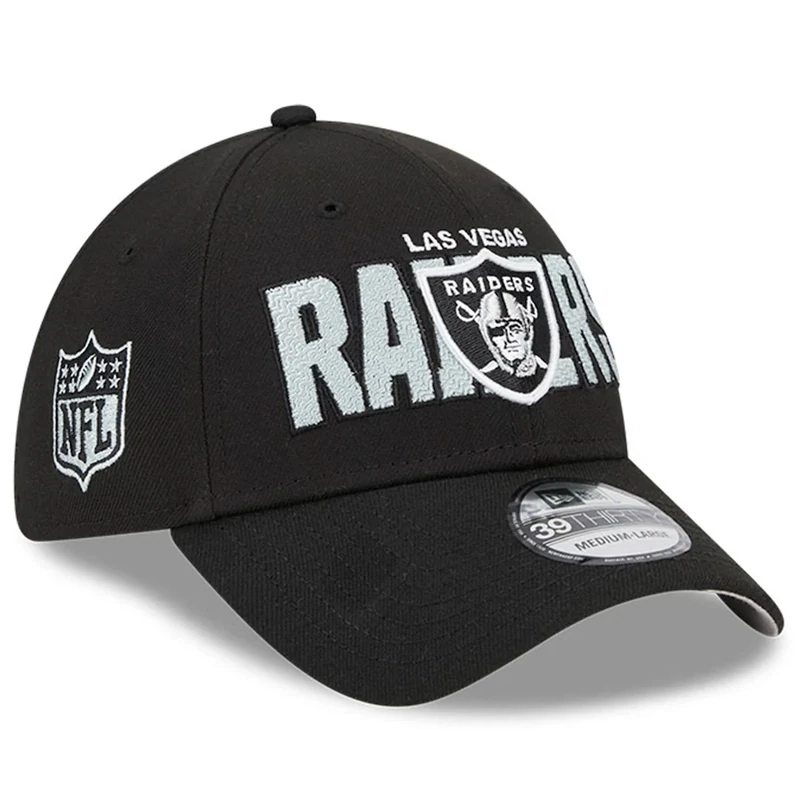 Las Vegas Raiders Men’s New Era Black 2023 NFL Draft 39THIRTY Flex Hat