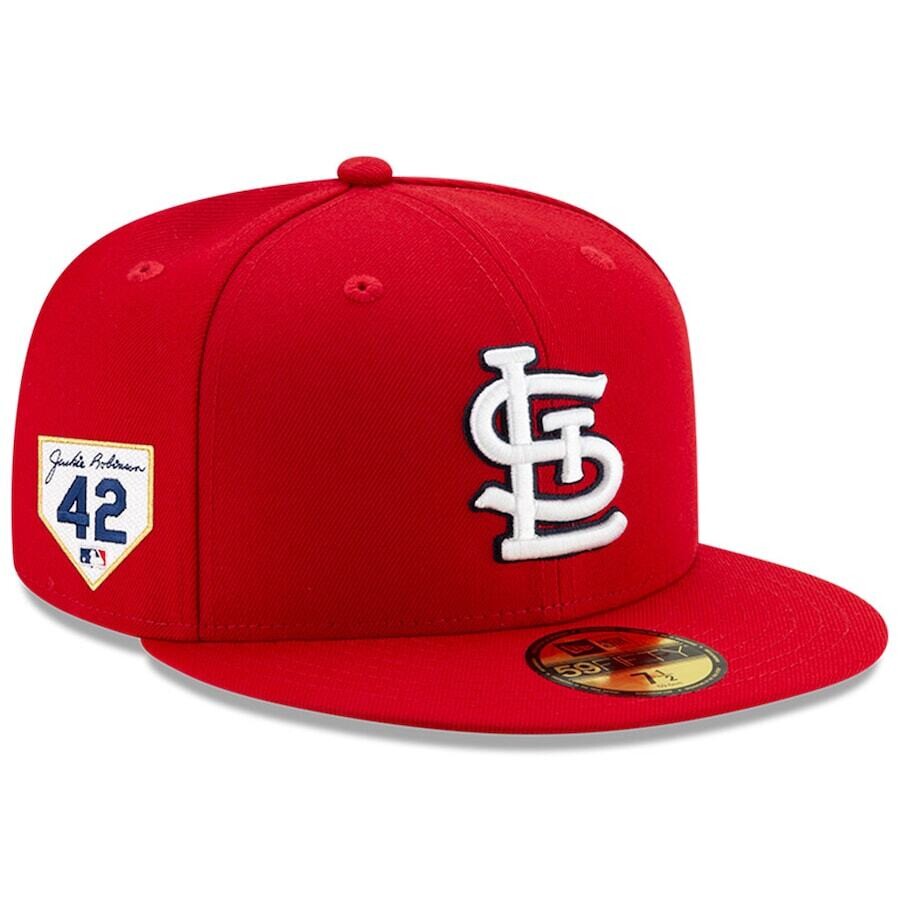 St. Louis Cardinals Men's Red Jackie Robinson Day New Era 59Fifty Fitted Hat, Size: 7 1/2