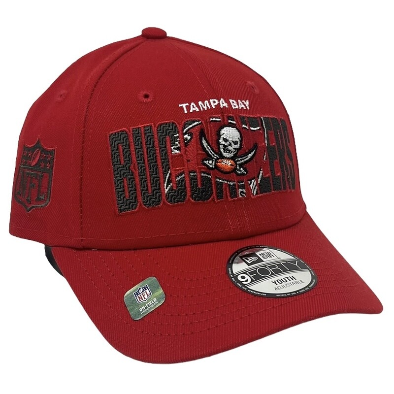 Tampa Bay Buccaneers Youth New Era Red 2023 NFL Draft 9FORTY Adjustable Hat