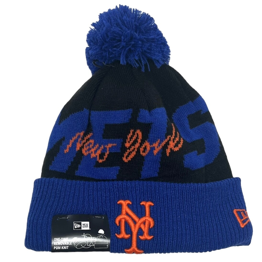 New York Mets Men’s New Era Cuffed Pom Knit Hat