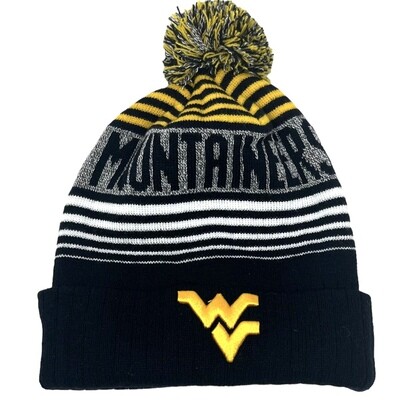 West Virginia Mountaineers Men's Top of the World Cuffed Pom Knit Hat