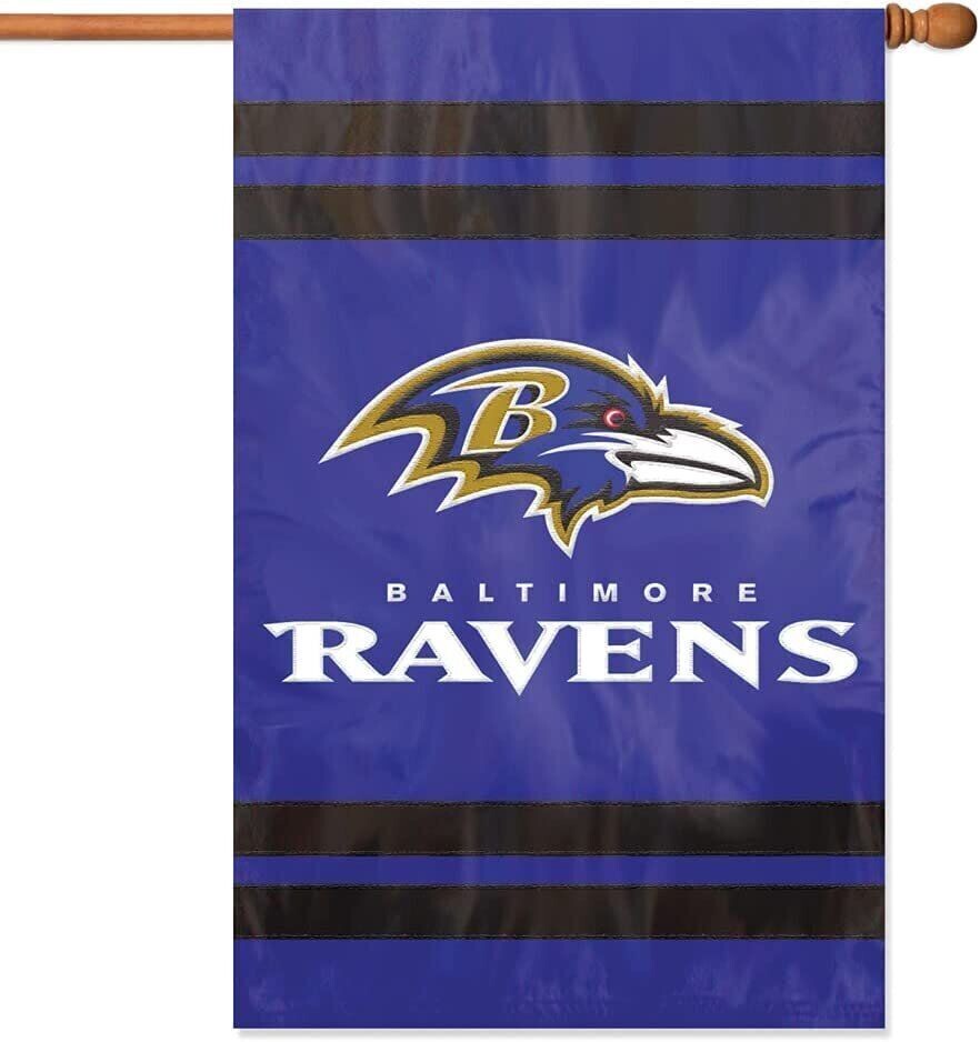 Baltimore Ravens 28" x 44" Vertical Embroidered 2 Sided Flag