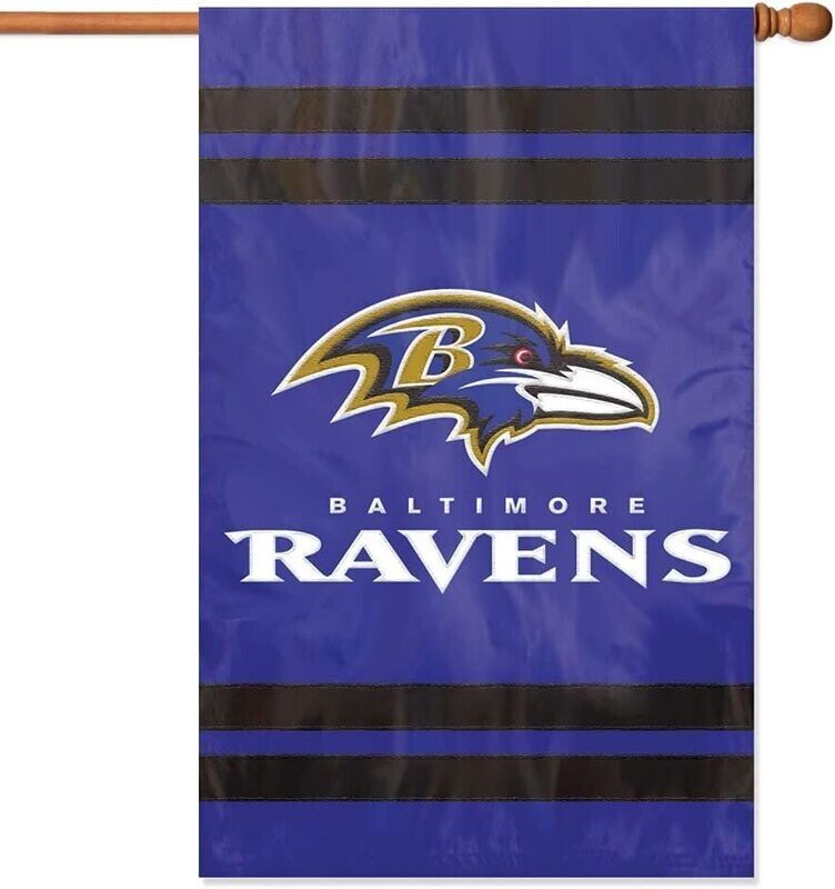 Baltimore Ravens 28" x 44" Vertical Embroidered 2 Sided Flag