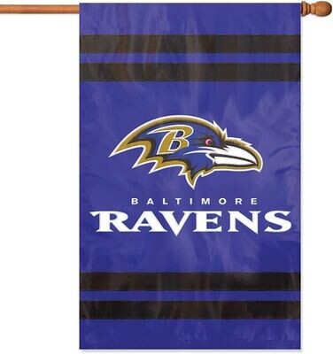 Baltimore Ravens 28" x 44" Vertical Embroidered 2 Sided Flag