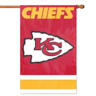Kansas City Chiefs 28" x 44" Vertical Embroidered 2 Sided Flag