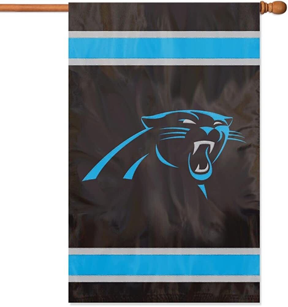 Carolina Panthers 28" x 44" Vertical Embroidered 2 Sided Flag