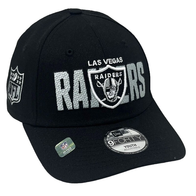 Las Vegas Raiders Youth New Era Black 2023 NFL Draft 9FORTY Adjustable Hat