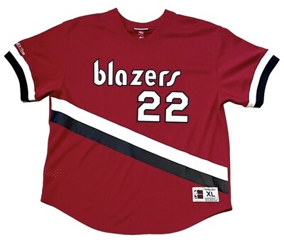 Portland Trail Blazers Clyde Drexler Men's Mitchell & Ness Name & Number Mesh Crewneck Jersey