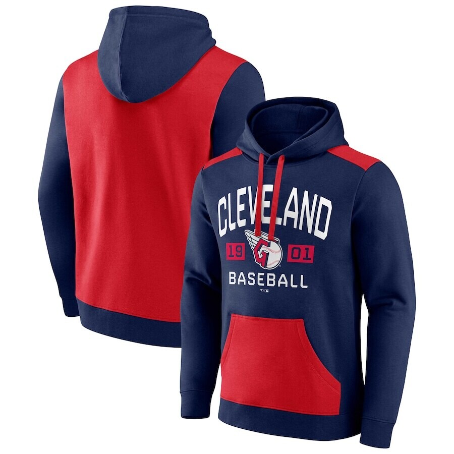Cleveland Guardians Men’s Fanatics Branded Navy Chip In Pullover Hoodie